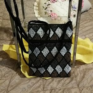 Metallic Beaded Cross Body